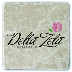 Delta Zeta marble coaster