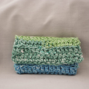 Green blue hombre crochet wallet, handmade crochet wallet, coin purse, cotton crochet wallet, business card holder, crochet wallet snap