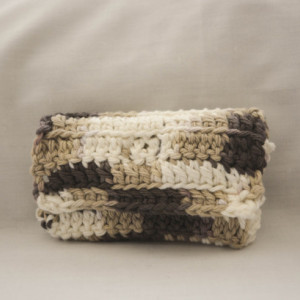 Brown white tan crochet wallet, handmade crochet wallet, coin purse, cotton crochet wallet, business card holder, crochet wallet snap