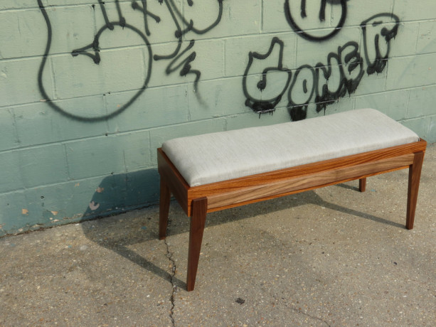 Modern Piano Bench - The Alan Bench - Handmade Solid Hard Wood and Upholstery Bench - Eloquent Hidden Storage and Seating