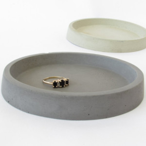 Concrete ring dish || base for planters || catchall || key holder