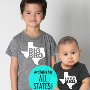 All States 'Big Bro' or 'Little Bro' Tri-Blend Infant, Toddler, Kids, Youth Track Brothers T-Shirt