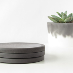 Black Concrete Coasters - Set of 3