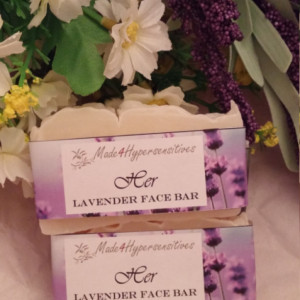5 Pack Lavender Facial Bar Face Soap Wash Cleanser Organic, Vegan, Cruelty-Free, Natural, Handmade