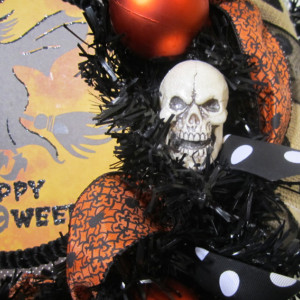 Halloween Black Polka Dots Burlap Wreath, Black polka dots Burlap Wreath, Halloween Orange polka dots Burlap Wreath, Black Burlap Wreath