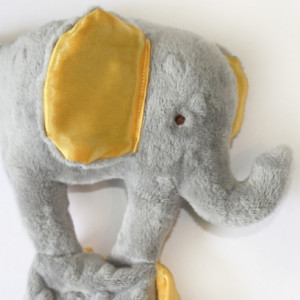 Gray Elephant Security Blanket, Lovey Blanket, Satin Baby Blanket, Stuffed Animal, Baby Toy, Jungle animal blanket - Customize Color