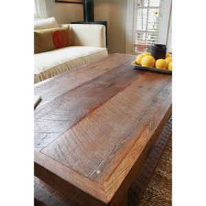 Oversized Coffee Table Made From New Orleans Barge Board