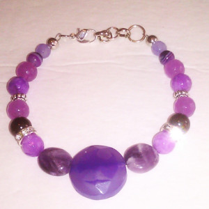 Natural stones bracelet Madagascar Natural Amethyst purple Jade Alexandrite 7 1/2” - 8 3/8”