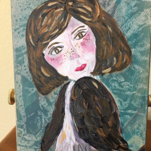 Tiny Paintings - Birdgirl with Freckles