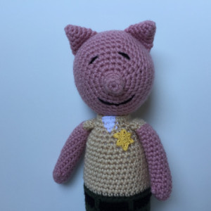 Crochet Amigurumi Police Deputy Sheriff Pig