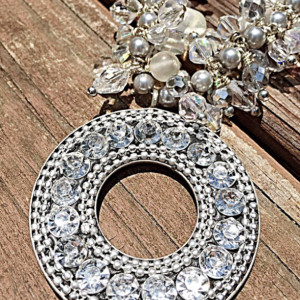 Chanel Set Pendant Crystal Necklace