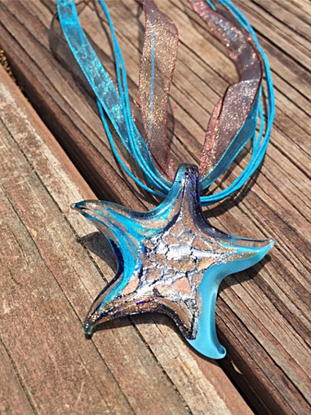 Lamp work Starfish Necklace
