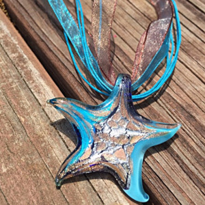 Lamp work Starfish Necklace