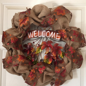 "Welcome" Leaf Wreath