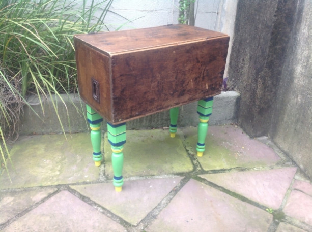 Antique Trunk on Painted Legs