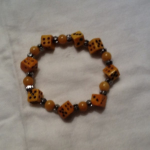 Brown Stone and Dice Bracelet