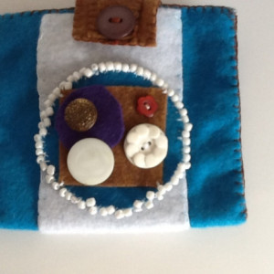 Turquoise and White Beaded Pouch