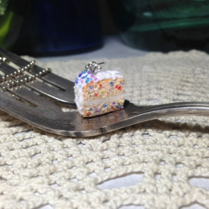 Miniature Clay Confetti Cake Necklace