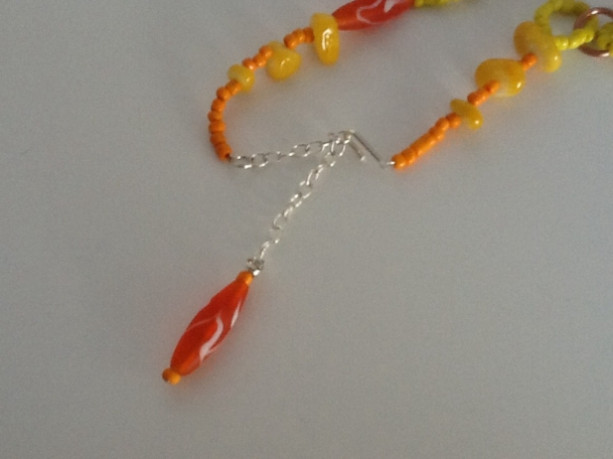 Orange and Yellow Bead Necklace