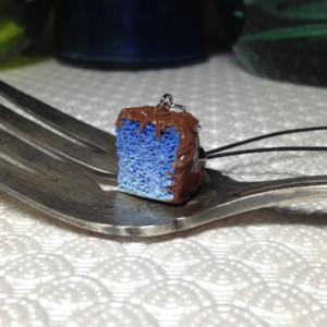 Miniature Clay Blue Cake Charm