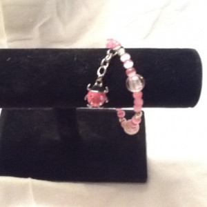 Pink Ladybug Elastic Bracelet