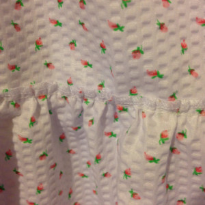 Girls 3T Tiered Dress White with Pink Rosebuds