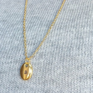 Gold Initial Necklace on 18K Dainty Chain