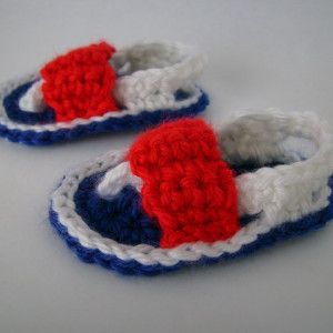 Patriotic Crochet Baby Flip Flop Sandals