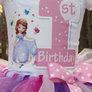 Pink and purple sofia the first first birthday tutu set