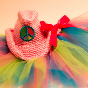 Pink Newborn Baby Cowgirl Hat Matching Pink Tutu