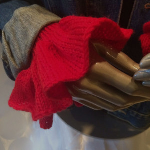 Knitted Red Wrist Warmers