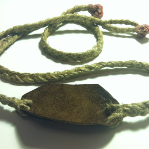 Leather Pouch and Jute Braided Shepherd Sling handmade by David the Shepherd
