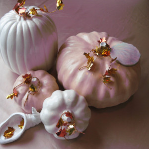 5 Piece Elegant Ceramic Pumpkin Set
