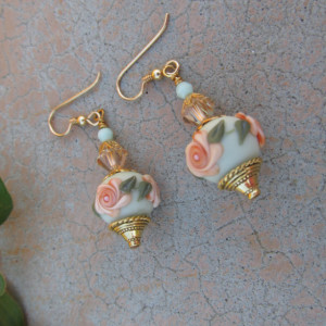Apricot Rose Earrings