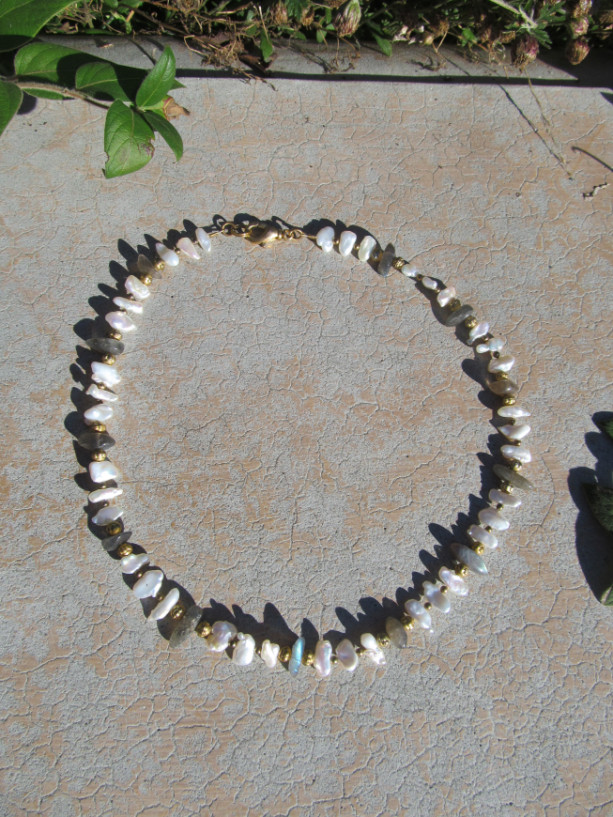 Pearl & Labradorite Necklace