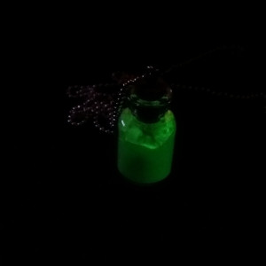 mini glass glow in the dark necklace