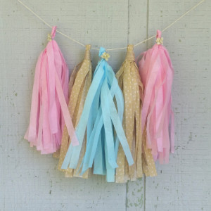 Tissue Tassel Garland for Baby Showers and Nursery
