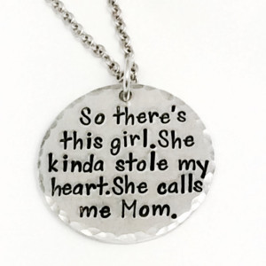Hand Stamped "This Girl" pendant with 22" Stainless Steel Chain 