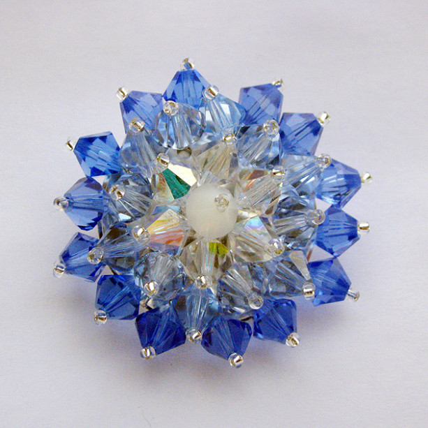 Blue Crystal Brooch Pin