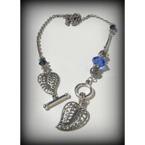 Antique Silver Filigree Leaves Front Toggle Necklace *35% off* (Was $31)