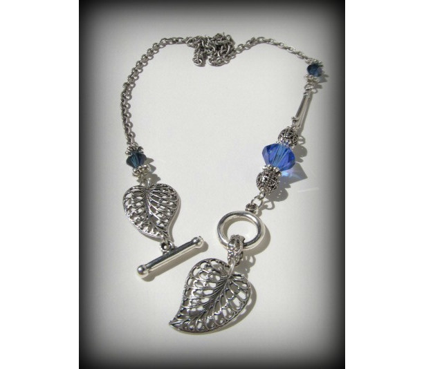 Antique Silver Filigree Leaves Front Toggle Necklace *35% off* (Was $31)