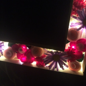12 inch light up floral letters, pink flower stuffed nightlight, girls nightlight, handmade felt flowers, light up letters, marquee letters, girls bedroom decor, pink home decor
