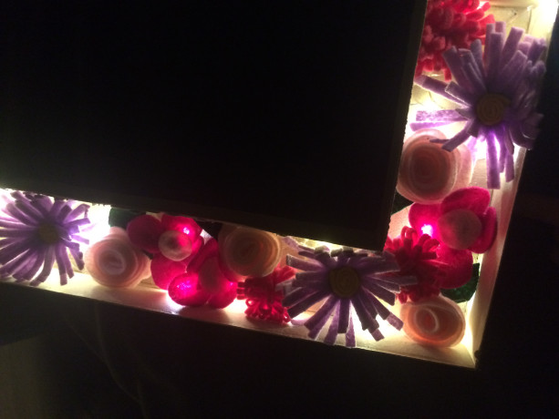 12 inch light up floral letters, pink flower stuffed nightlight, girls nightlight, handmade felt flowers, light up letters, marquee letters, girls bedroom decor, pink home decor