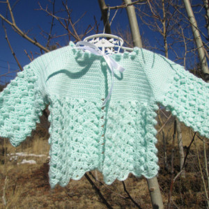 40s Style Mint Green Baby Sweater