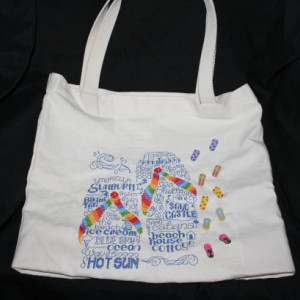 Counted Cross Stitch Flip Flop Tote Bag