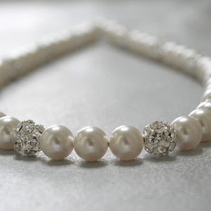 Isabella Necklace - Swarovski Pearl Necklace, Bridal Necklace, Bridal Jewelry, Bridesmaid Necklace, Wedding Necklace