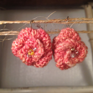 Rosette Earrings - Pink