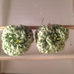 Rosette Earrings - Apple Green
