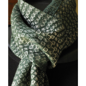 Scarf - Forest green, sage & shell beige / Handwoven / Eco-Friendly Tencel