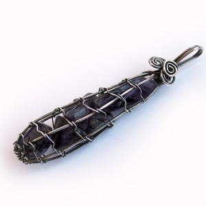 Sterling Silver Caged Amethyst Pendant